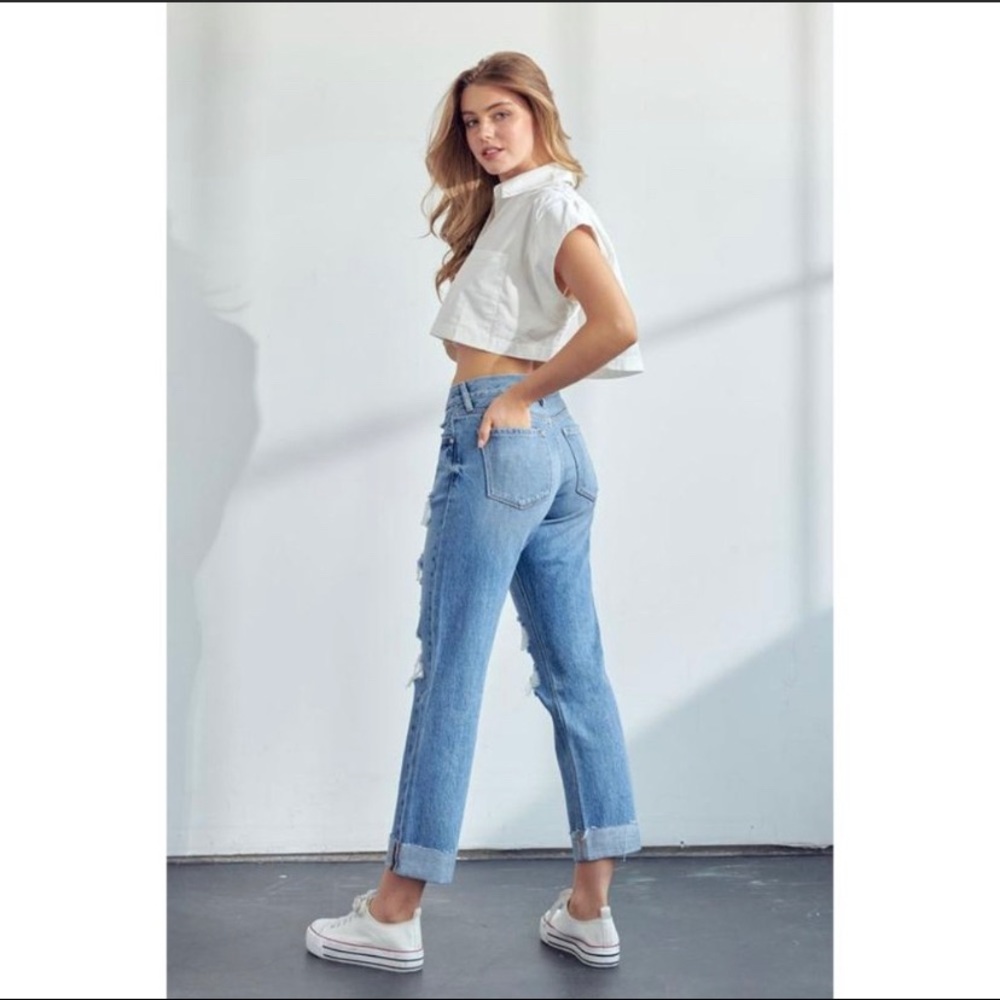 KanCan Delta Mid Rise Boyfriend Jeans - Picture 3 of 6